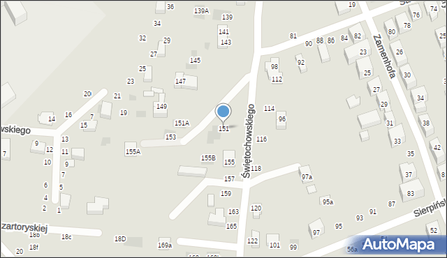 Lublin, Świętochowskiego Aleksandra, 151, mapa Lublina