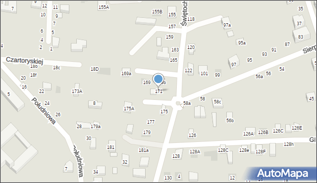 Lublin, Świętochowskiego Aleksandra, 171, mapa Lublina