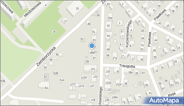 Lublin, Świętochowskiego Aleksandra, 95A, mapa Lublina