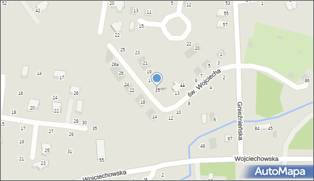 Lublin, św. Wojciecha, 15, mapa Lublina