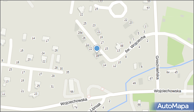 Lublin, św. Wojciecha, 18, mapa Lublina