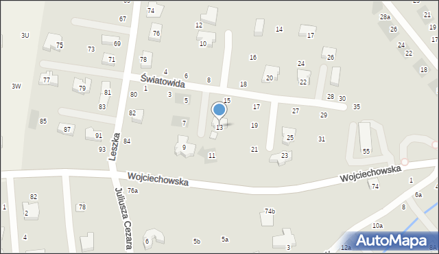 Lublin, Światowida, 13, mapa Lublina