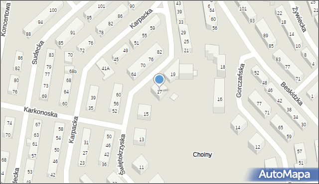 Lublin, Świętokrzyska, 17, mapa Lublina