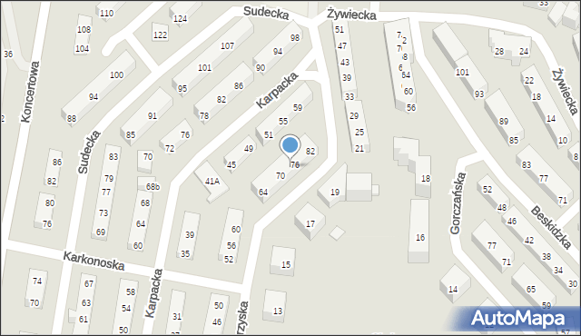 Lublin, Świętokrzyska, 74, mapa Lublina