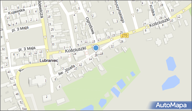 Lubraniec, św. Józefa, 16, mapa Lubraniec