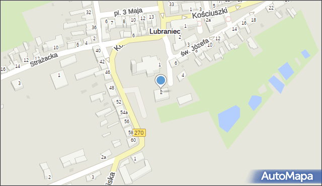 Lubraniec, św. Józefa, 2, mapa Lubraniec
