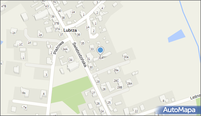 Lubrza, Świebodzińska, 31A, mapa Lubrza