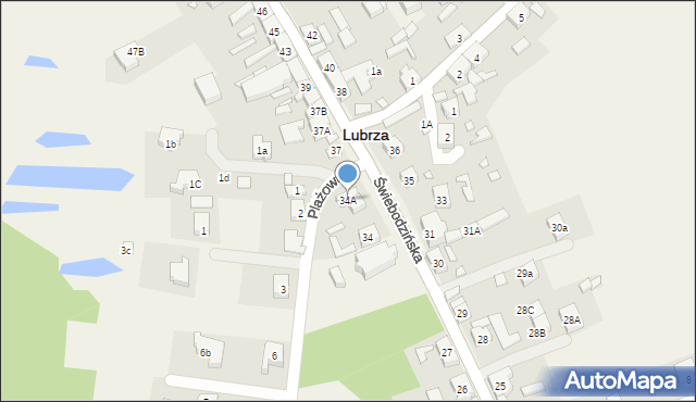 Lubrza, Świebodzińska, 34A, mapa Lubrza
