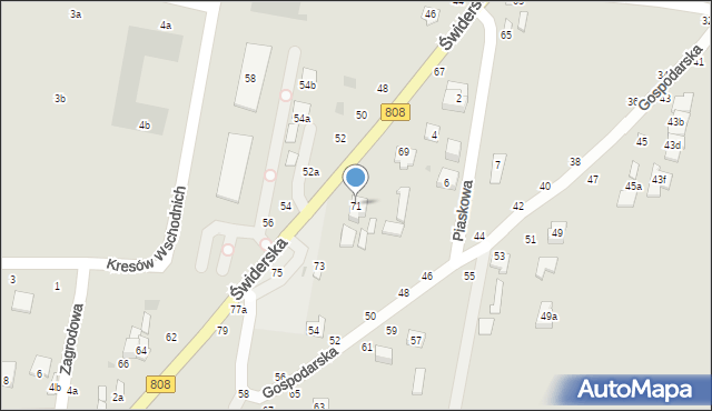 Łuków, Świderska, 71, mapa Łuków