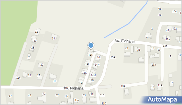 Lusina, św. Floriana, 14H, mapa Lusina