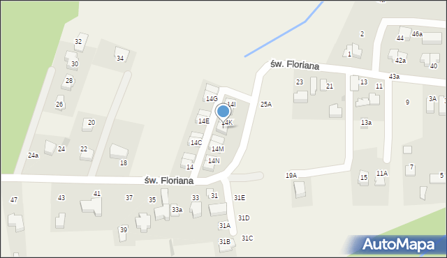 Lusina, św. Floriana, 14L, mapa Lusina