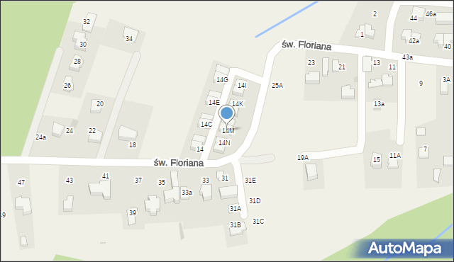 Lusina, św. Floriana, 14M, mapa Lusina