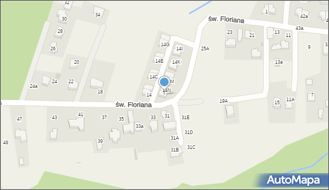 Lusina, św. Floriana, 14O, mapa Lusina