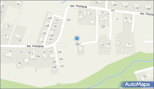 Lusina, św. Floriana, 19A, mapa Lusina