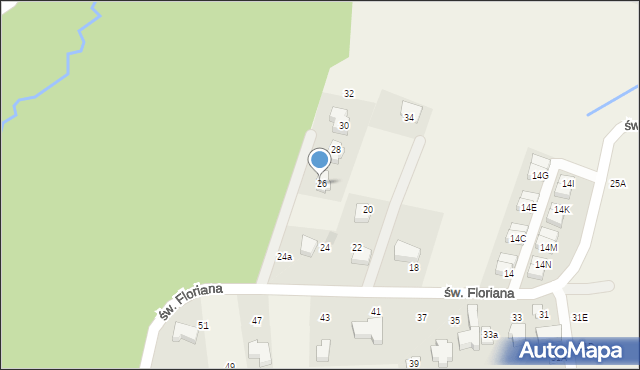 Lusina, św. Floriana, 26, mapa Lusina