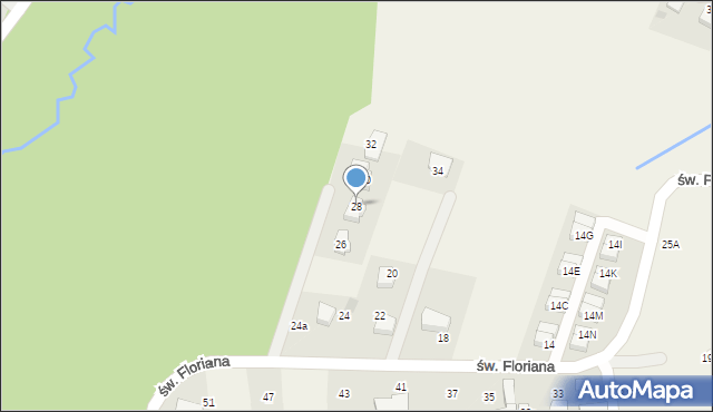 Lusina, św. Floriana, 28, mapa Lusina