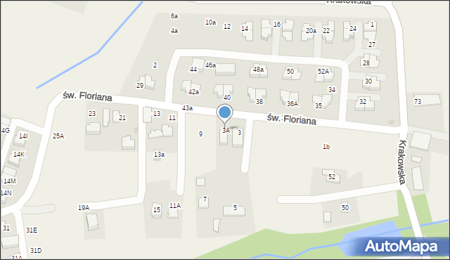 Lusina, św. Floriana, 3A, mapa Lusina