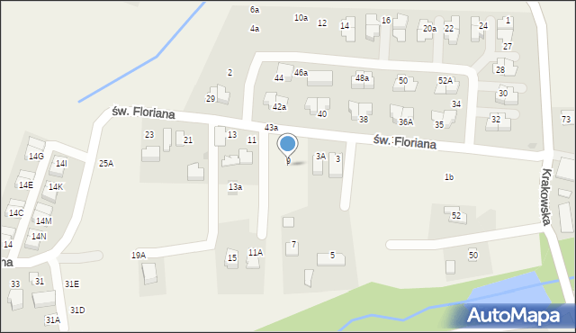 Lusina, św. Floriana, 9a, mapa Lusina