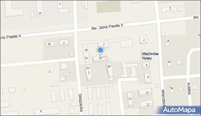 Machnów Nowy, św. Jana Pawła II, 2c, mapa Machnów Nowy