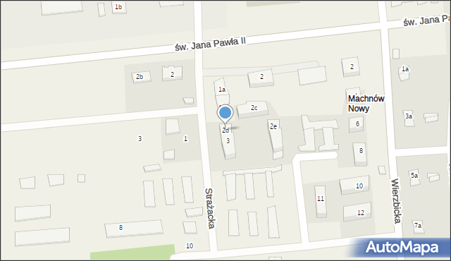 Machnów Nowy, św. Jana Pawła II, 2d, mapa Machnów Nowy