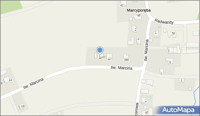 Marcyporęba, św. Marcina, 14, mapa Marcyporęba