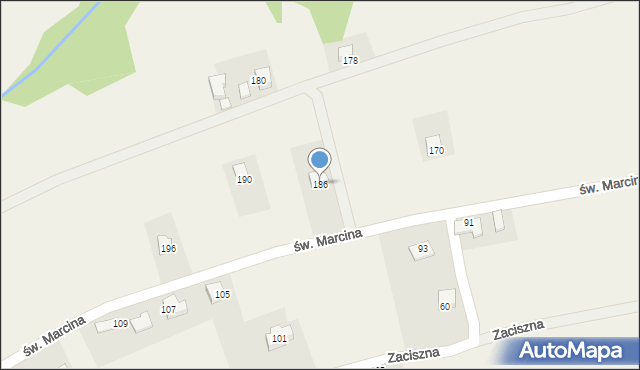 Marcyporęba, św. Marcina, 186, mapa Marcyporęba