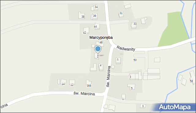 Marcyporęba, św. Marcina, 2, mapa Marcyporęba