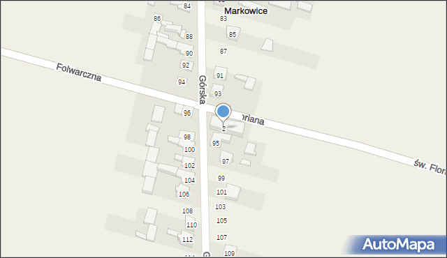 Markowice, św. Floriana, 2, mapa Markowice