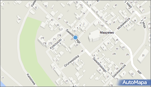 Maszewo, Świetlińskiego Kazimierza, ks., 21, mapa Maszewo