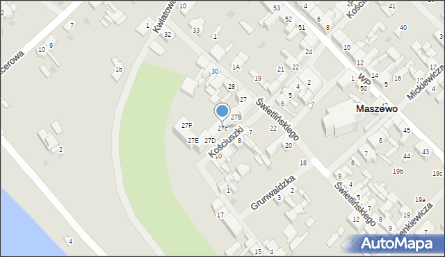 Maszewo, Świetlińskiego Kazimierza, ks., 27c, mapa Maszewo