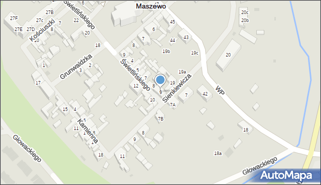 Maszewo, Świetlińskiego Kazimierza, ks., 9, mapa Maszewo