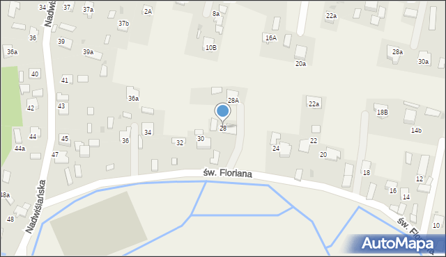 Mętków, św. Floriana, 28, mapa Mętków