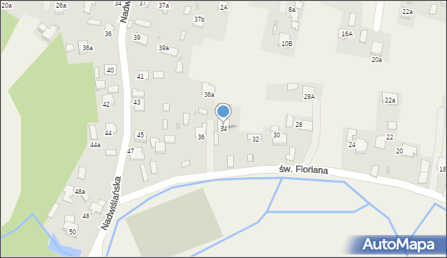 Mętków, św. Floriana, 34, mapa Mętków