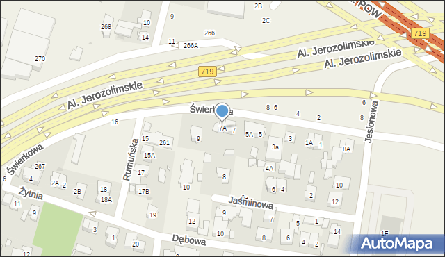 Michałowice, Świerkowa, 7A, mapa Michałowice