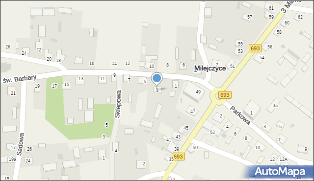 Milejczyce, św. Barbary, 3, mapa Milejczyce