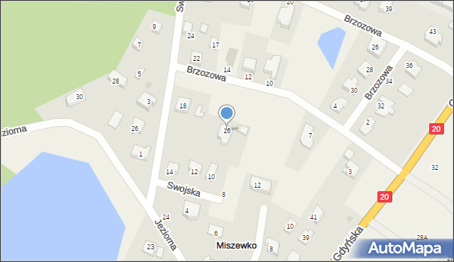 Miszewko, Swojska, 16, mapa Miszewko