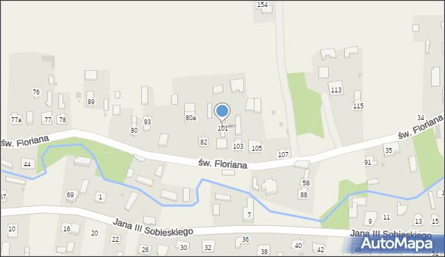 Młodów, św. Floriana, 82a, mapa Młodów