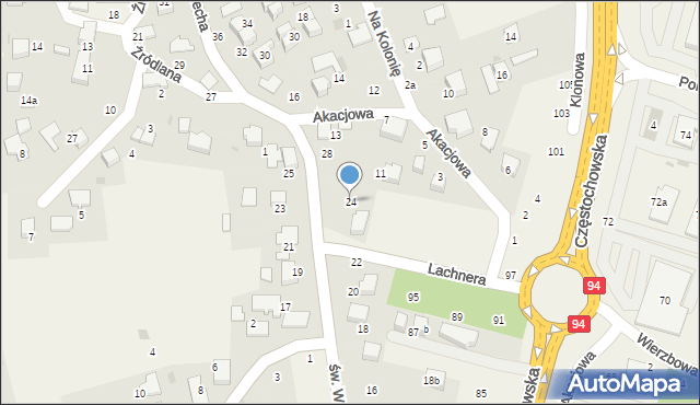 Modlnica, św. Wojciecha, 24, mapa Modlnica