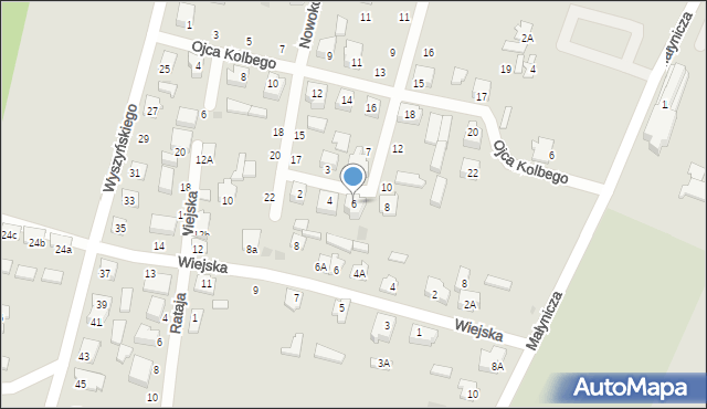 Mońki, św. Kazimierza, 6, mapa Mońki
