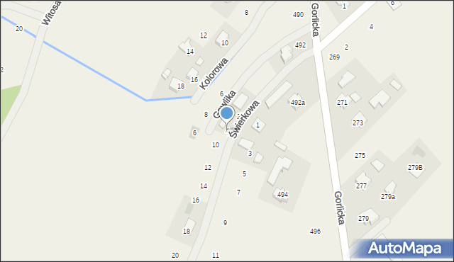 Moszczenica, Świerkowa, 4, mapa Moszczenica