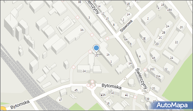 Mysłowice, Świerczyny Bernarda, 1C, mapa Mysłowice