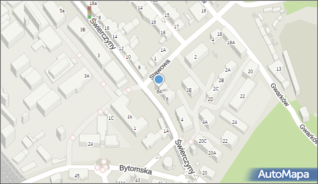 Mysłowice, Świerczyny Bernarda, 6A, mapa Mysłowice