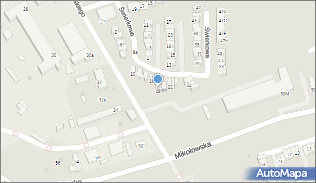 Mysłowice, Świerkowa, 18, mapa Mysłowice