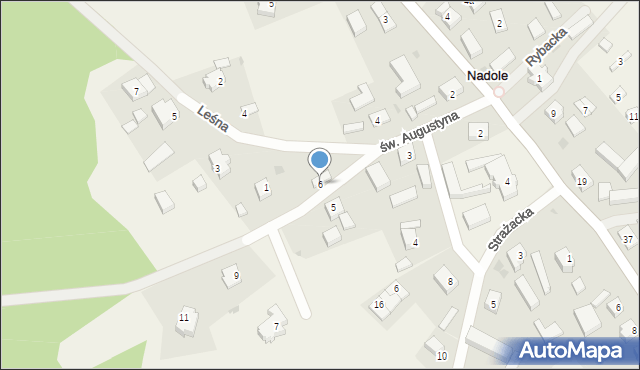 Nadole, św. Augustyna, 6, mapa Nadole