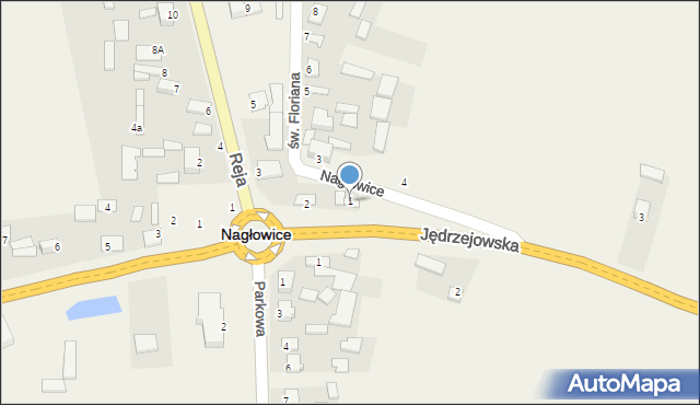 Nagłowice, św. Floriana, 1, mapa Nagłowice