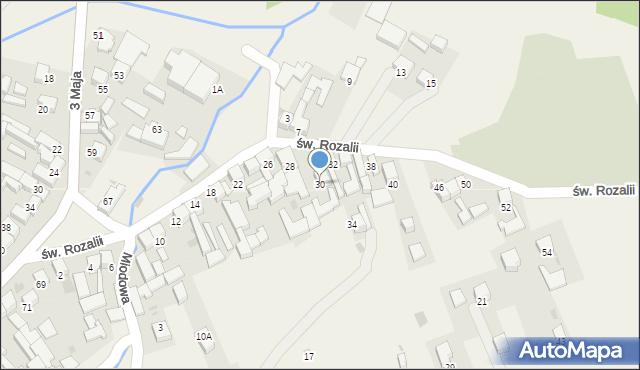 Niedzica, św. Rozalii, 30, mapa Niedzica