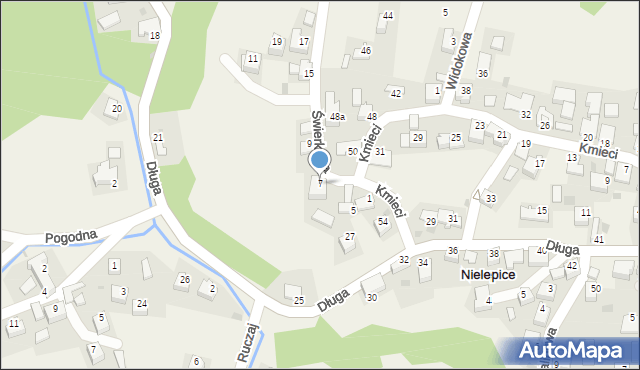 Nielepice, Świerkowa, 7, mapa Nielepice