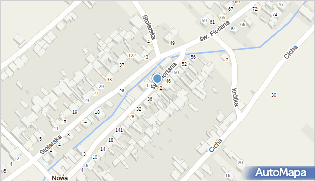 Nowa Biała, św. Floriana, 40, mapa Nowa Biała
