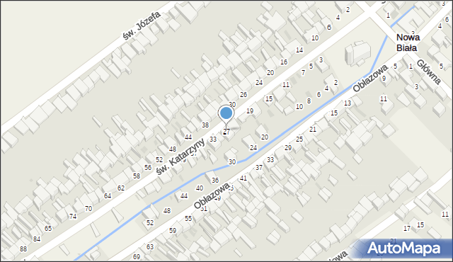 Nowa Biała, św. Katarzyny, 27, mapa Nowa Biała