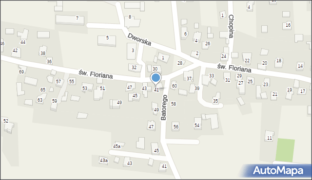 Nowa Wieś, św. Floriana, 41, mapa Nowa Wieś